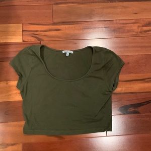 Womens cropped green t shirt